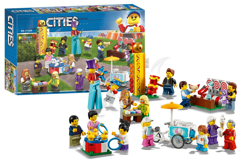 Конструктор Cities 11389 Веселый ярмарок 259 деталей 14 фигурок и множество игровых аксессуаров