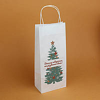 Подарочный пакет для бутылки Рождество 150*90*360 мм Новогодняя Подарочная упаковка для бутылки