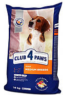 Клуб 4 лапы Club 4 Paws Premium 14 кг Корм для взрослых собак средних пород с курицей