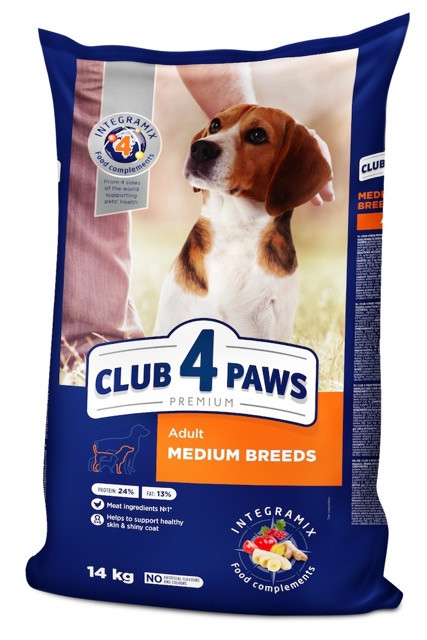 Клуб 4 лапи Club 4 Paws Premium 14 кг Корм для дорослих собак середніх порід з куркою