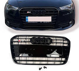 Решітка радіатора Audi A6 C7 2011-2014 стиль S-line / S6 (чорна глянцева)