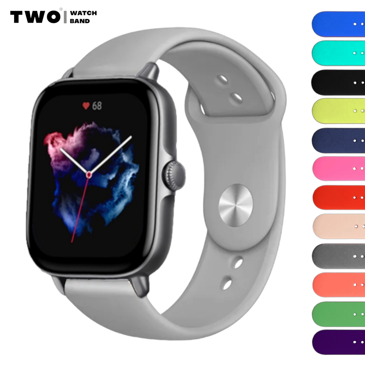 Ремінець для Xiaomi Amazfit GTS 3 силіконовий (AN) Світло сірий