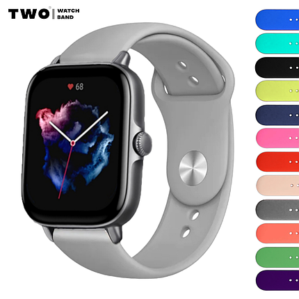 Ремінець для Xiaomi Amazfit GTS 3 силіконовий (AN) Світло сірий, фото 1