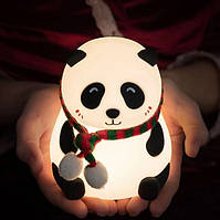 Дитячий настільний нічник-світильник на акумуляторі Панда, м'який силіконовий світильник
