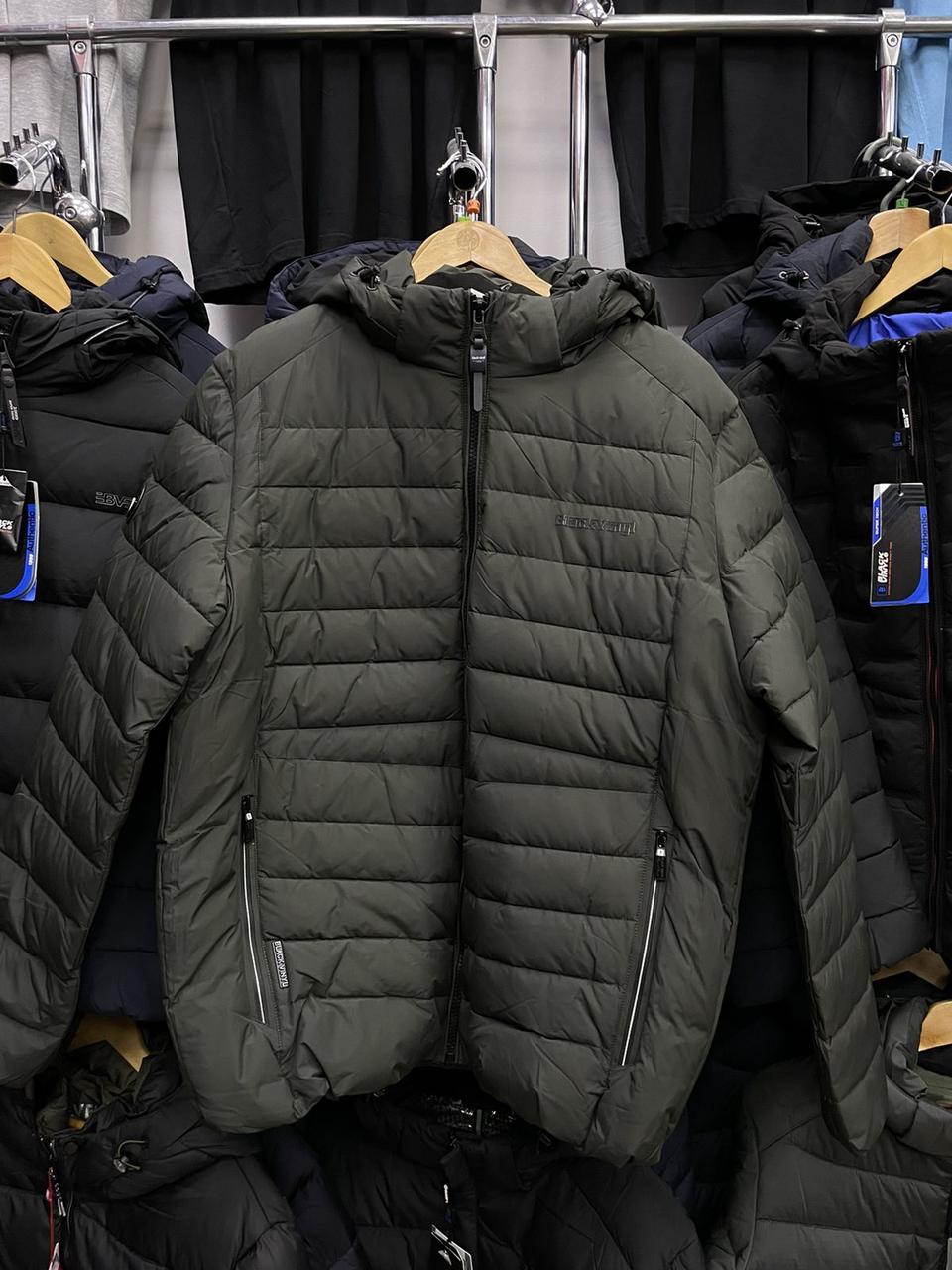 Чоловіча тепла зимова куртка Black Vinyl, чоловічі куртки зимові. Пуховик чоловічий зима Хакі. Чоловічий одяг, фото 1