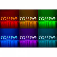 Светодиодная неоновая вывеска Coffee 100х650мм rgb+контролер