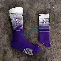 Фиолетовые с белым высокие Nike Elite Crew NBA спортивные баскетбольные носки