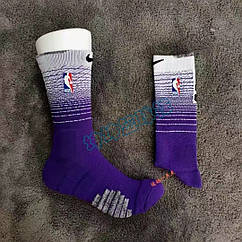 Фіолетові з білим високі Nike Elite Crew NBA спортивні баскетбольні шкарпетки