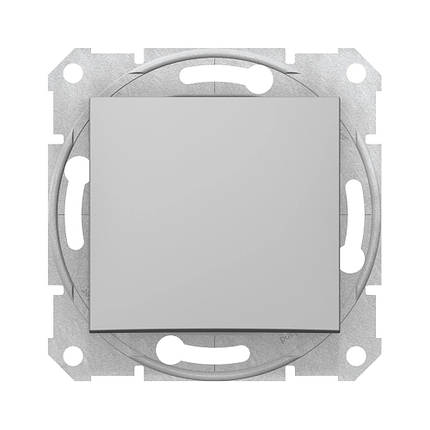 Вимикач Schneider Electric Sedna алюміній одноклавішний внутрішній перехресний SDN0500160, фото 1