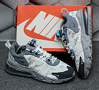 Мужские кроссовки Nike Air Max 270 React Travis Scott gray Обувь Найк Аир Макс Реакт Трэвис Скотт серые