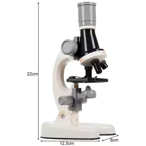 Учебный микроскоп Kruzzel 1200x светодиодное освещение аксессуары Белый - фото 2 - id-p1986880505