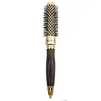 Браш с керамической вставкой и прорезиненной ручкой Salon Professional встроенная спица для пробора (98066THID