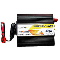 Инвертор черный корпус Lemanso с 12VDC до 230V