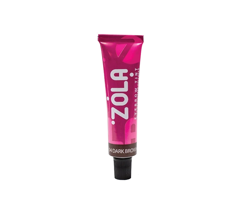 Фарба для брів із колагеном ZOLA Collagen 04, темно-коричнева, 15 мл