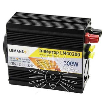 Інвертор чорний корпус Lemanso з 12VDC до 230V