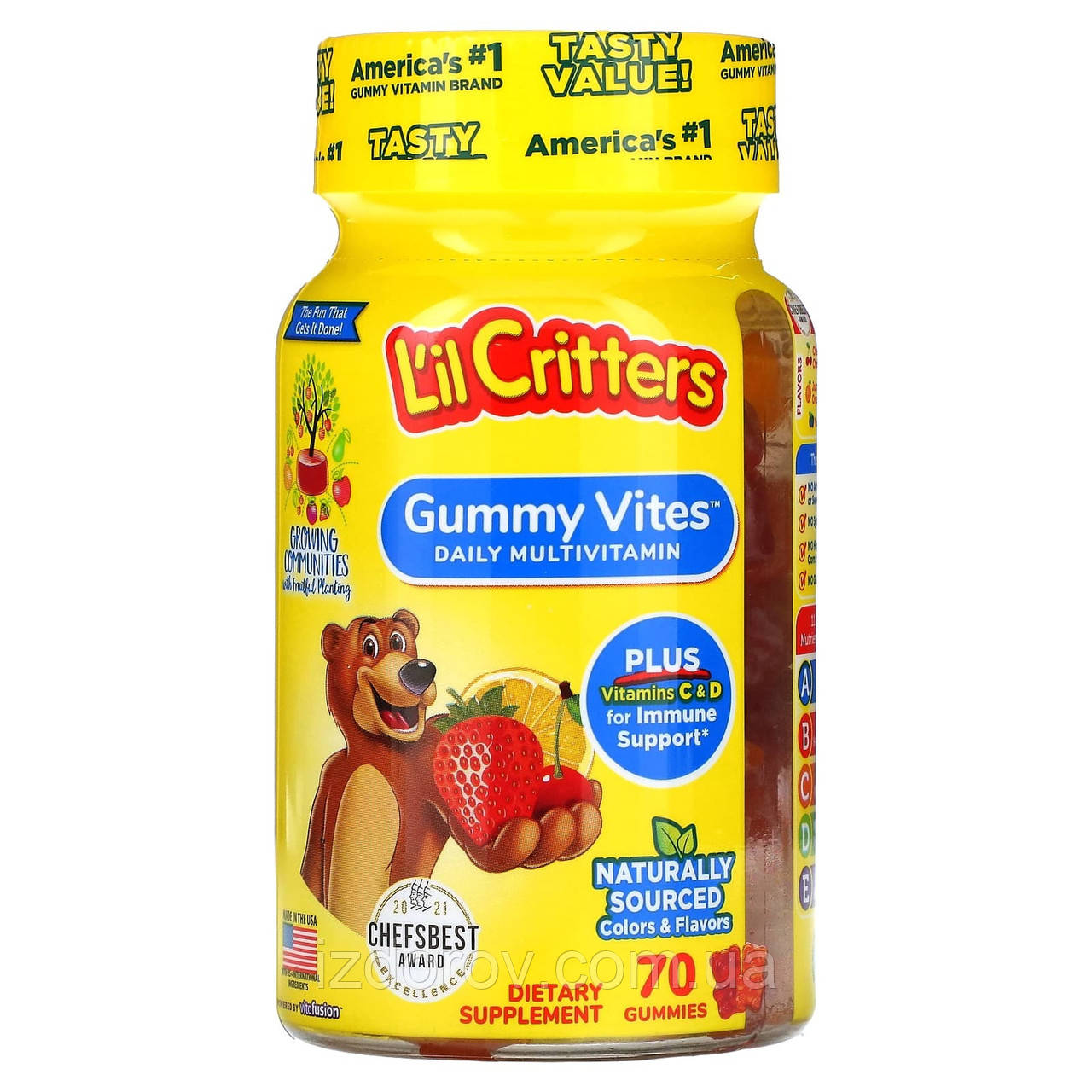 Мультивітаміни для дітей L'il Critters Gummy Vites Daily Multivitamin 70 мармеладних ведмедиків
