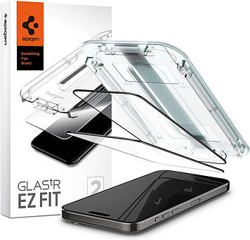 Захисне скло Spigen для iPhone 15 Pro Max - EZ FIT GLAS.tR (2 шт), Black (AGL06873)