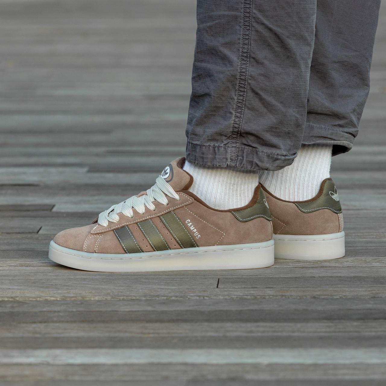 Кроссовки Adidas Campus Brown Khaki / Адидас Кампус 00 Коричневые c ...