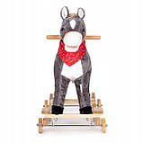 Кінь гойдалка ECOTOYS XL-106W Сірий із колесами, фото 4