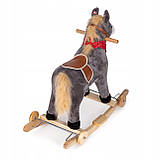 Кінь гойдалка ECOTOYS XL-106W Сірий із колесами, фото 6