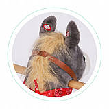 Кінь гойдалка ECOTOYS XL-106W Сірий із колесами, фото 8