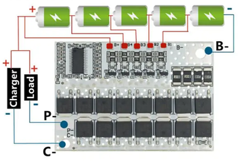 Плата 5S 18V LiFePO4 18650 Li-ion LMO Тернарна літієва батарея Захист друкованої плати Баланс зарядки