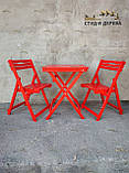 Комплект Кавовий Стіл та Стілець Розкладний для Вуличних кафе, Ресторанів, Барів, Балконів та Кухні, фото 8
