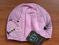 Гарна шапка з вуаллю і квіткою з намистинками від Kamea Bianka.