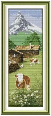 Набір для вишивання за нанесеною на канву схемою "The Alps". AIDA 14CT printed, 16*38 см