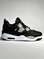 Мужские кроссовки найк Air Jordan 4 Retro Black для мужчин модные кроссы осенние стильные кроссовки на осень