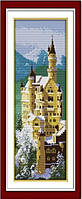 Набор для вышивания по нанесённой на канву схеме "German Swan Stone Castle". AIDA 14CT printed, 16*41 см