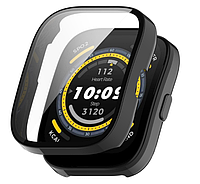 Чехол-накладка DK Пластик Gloss Стекло Full Cover для Xiaomi Amazfit Bip 5 (black)