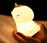 Нічник іграшка дитячий силіконовий світильник Єдиноріг 132, фото 2