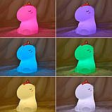 Нічник іграшка дитячий силіконовий світильник Єдиноріг 132, фото 6