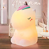 Нічник іграшка дитячий силіконовий світильник Єдиноріг 132, фото 3