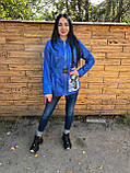 Жіноча синя стильна ветровка на осінь, фото 4