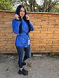 Жіноча синя стильна ветровка на осінь, фото 3