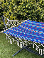 Двомісний гамак з планкою BALI Синій XXL 200х150 WCG Planetsport