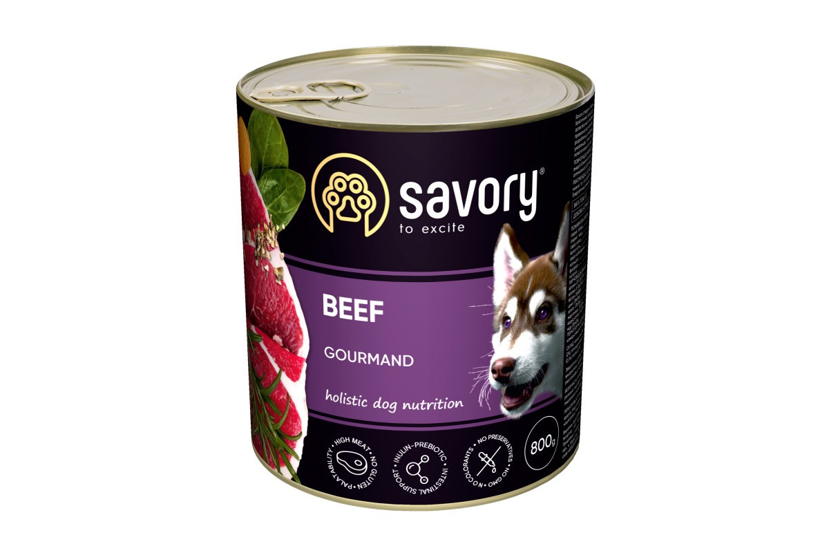Консерва для собак Savory Dog Gourmand з яловичиною 800гр