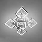 Світлодіодна люстра 90 Вт з підсвічуванням основи та пультом д/к колір каркасу хром D-S9268/4+1HR LED 3color dimmer, фото 2