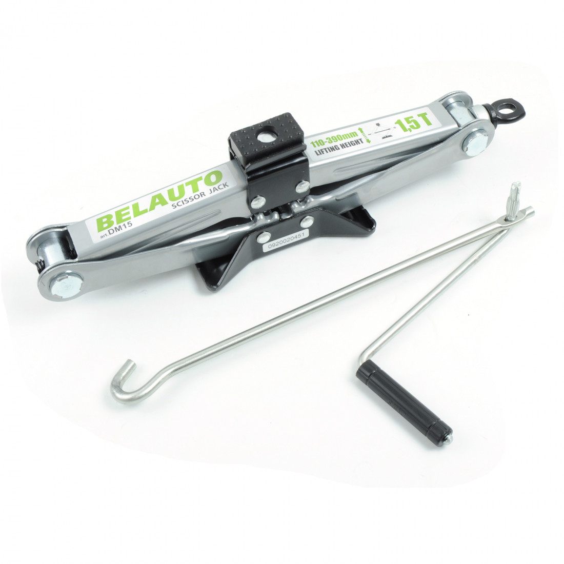 Домкрат механічний ромб 1.5т. BELAUTO DM15 (гумова подушка 110-390 мм), фото 1