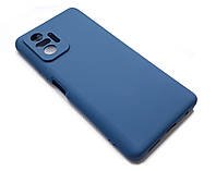 Силіконовий чохол з мікрофіброю для Xiaomi Redmi Note 10 pro синій захист камери