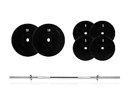 Штанга 50 кг ( композитні диски + прямий гриф 180 см  )