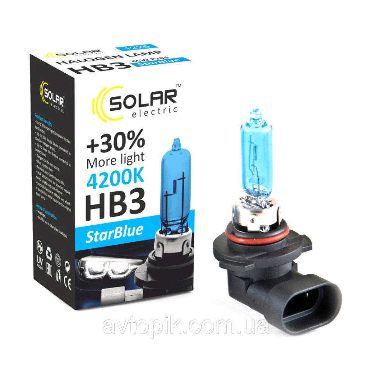 Галогеновая лампа Solar HB3 12V 65W P20d StarBlue 4200K - фото 1 - id-p1986914123