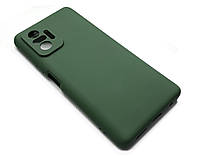 Силіконовий чохол soft touch з мікрофіброю для Xiaomi Redmi Note 10 pro темно-зелений захист камери
