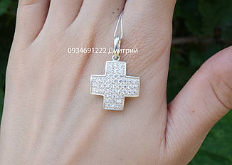 Срібний хрестик з камінням арт.411000