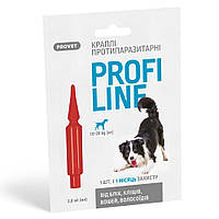 Краплі Provet Profiline від бліх та кліщів для собак 10-20кг, 1 піпетка 2мл