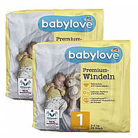 Дитячі одноразові підгузники Babylove Premium 1 newborn ( 2-5 ) кг 56 шт