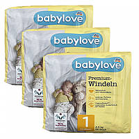 Дитячі одноразові підгузники Babylove Premium 1 newborn ( 2-5 ) кг 84 шт