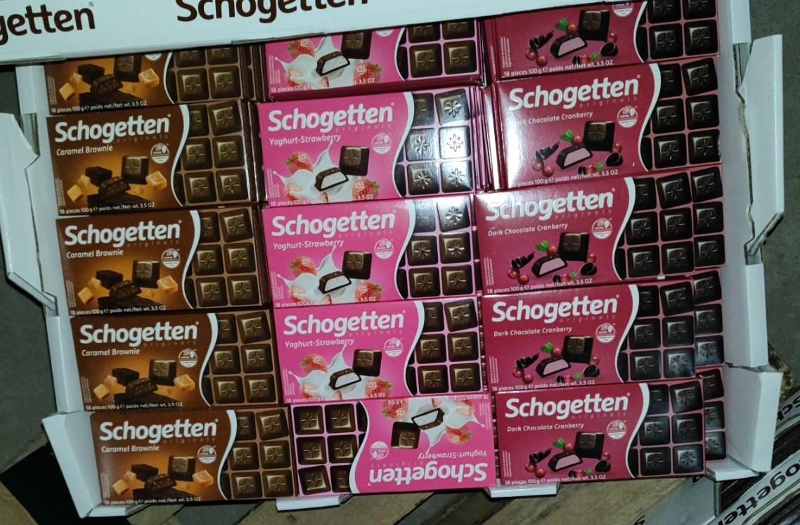 Шоколад Schogetten 3 види Mix Шогеттен Мікс 120 штук (ящик) Німеччина